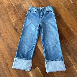 Vici Ashland super high rise straight cuff jeans size 25